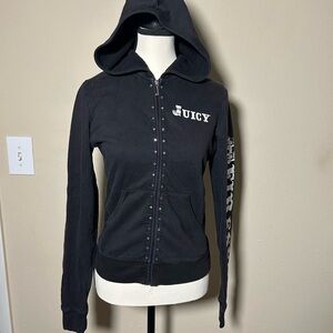 Vintage Juicy Couture Heiress Black Zip-Up Hoodie